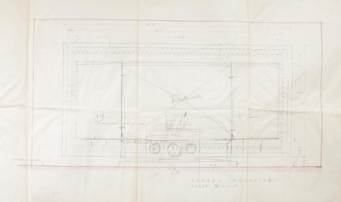 Elevation for CinemaScope Screen Hanging, Hillside Theater