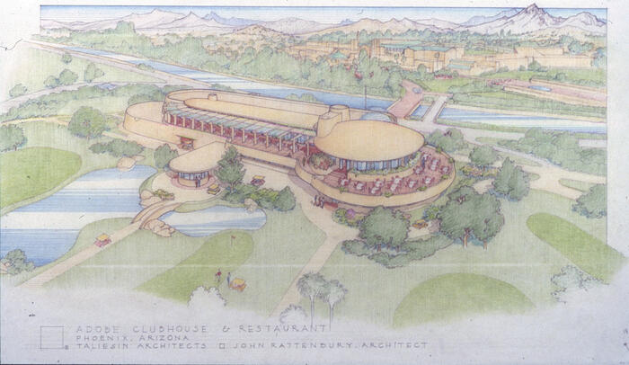 Drawing: Adobe Clubhouse and Restaurant at Arizona Biltmore Golf Club (1982)
