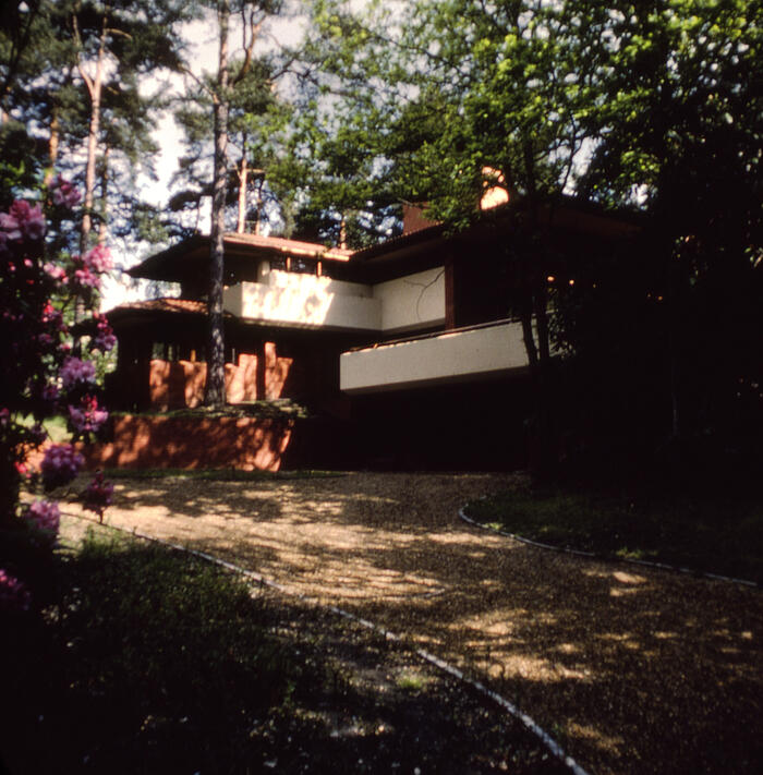 Exterior Perspective View: House for Firoz J. Mehta ("Rhododendron") (1980)